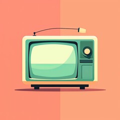 Flat Illustration of Retro Television/TV