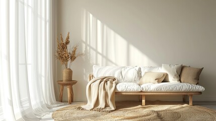 Sofa. Interior of modern sofa minimal design