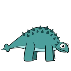 Garden poster Dinosaurs cute character ankylosaurus cartoon dinosaurus for children book illustration