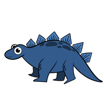 cute character stegosaurus cartoon dinosaurus for children book illustration	