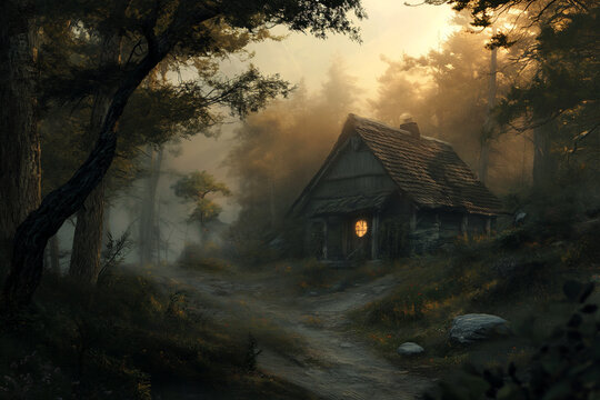 scary hut in the forest
