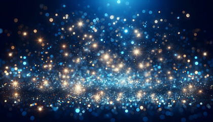Magical blue glitter galaxy.
Generative AI.