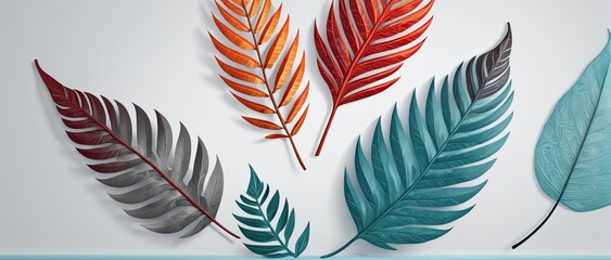 digital art representation of winter leaf patterns on a minimal background