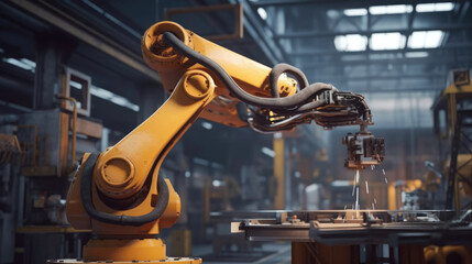 Automation robot arm in the factory