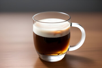 A glass of cold brew coffee with milk