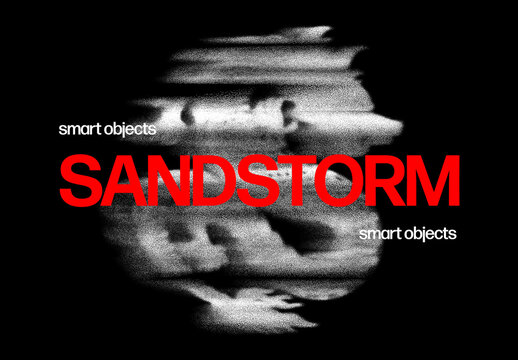 Distort Sand Machine Photo Effect Mockup