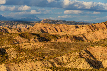 Sunset Glow on Desert Mountain Ridges