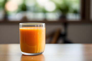 A glass of freshly squeezed orange juice