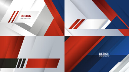 abstract polygonal gradient background design set template