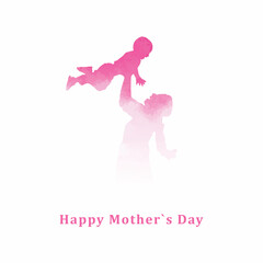 Happy mothers, day, wishes or greeting card post design with mom, background design with pink color social media wishing post vector illustration