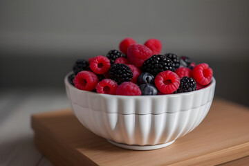 A bowl of fresh mixed berries