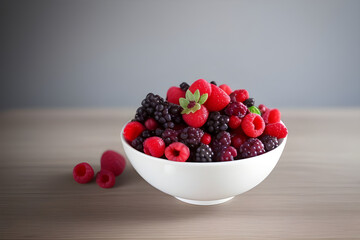A bowl of fresh mixed berries