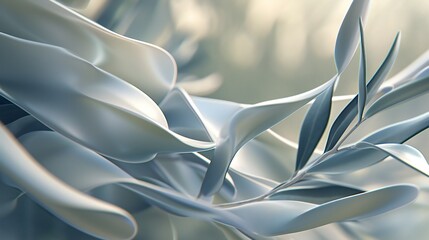 Extreme close-up of a sunlit olive leaf, its graceful form dancing with frosty textures: a Mediterranean ballet of hot and cold. - obrazy, fototapety, plakaty