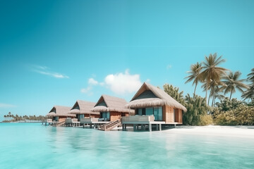 Minimalist tropical resort mockup against a stunning ocean backdrop