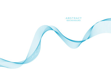 Abstract vector background with smooth color wave. Smoke wavy lines. Vector blue waves background