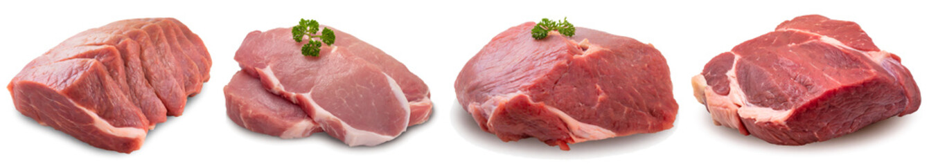 Fototapeta premium Set of beef meat on a white background. Image for design