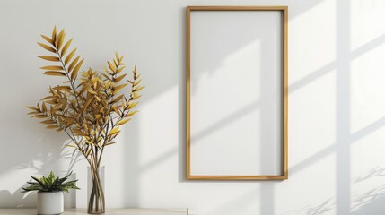 Picture Frame on Wall Next to Potted Plant, Home Decor Inspiration