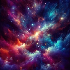 Naklejka premium Galactic Dreams: A Cosmic Symphony of Celestial Wonders