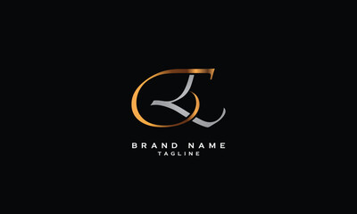 Fototapeta premium CL, LC, Abstract initial monogram letter alphabet logo design