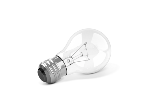 lighted bulb, transparent background