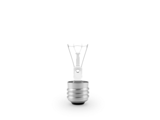 light bulb with tungsten filament, transparent background