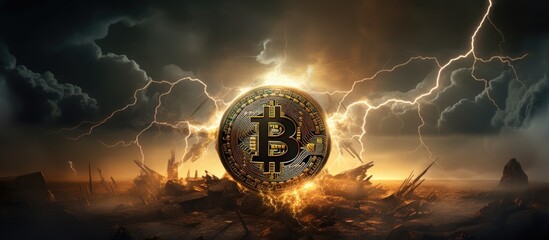 A visual depiction of Bitcoin, the digital currency at the intersection of technology, business, and the online realm.