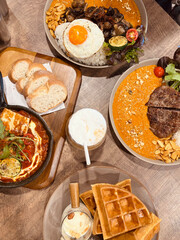 breakfast, snack, dessert, bread, coffee, afternoon tea in the restaurant