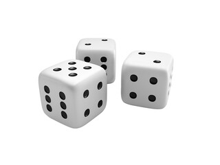 White dice, transparent background
