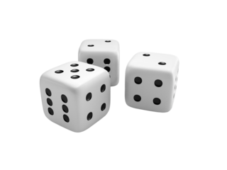 White dice, transparent background