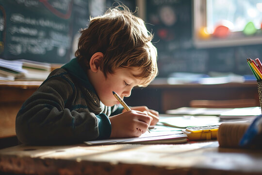 Teacher preparing for a lesson, grading papers, or organizing educational resources, highlighting dedication and commitment.