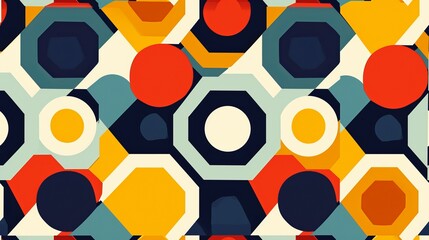 abstract seamless background with circles - obrazy, fototapety, plakaty