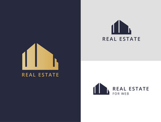 Design Real Estate. Minimalist logo Template, Elegant element Building