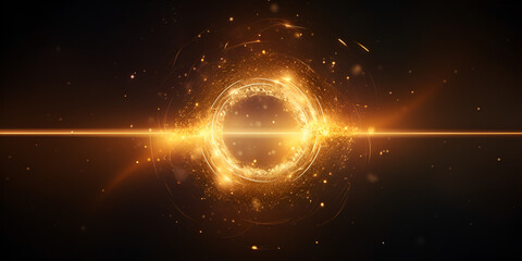 Golden Aura: Captivating Gold Particle Logo Reveal for Elegant Branding - obrazy, fototapety, plakaty