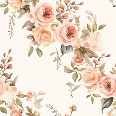 Floral Wallpaper With Pink Flowers on White Background, Seamless Pattern for a Touch of Elegance and Charm