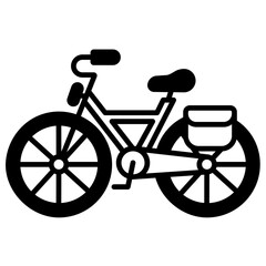 Fototapeta na wymiar Bicycle glyph and line vector illustration