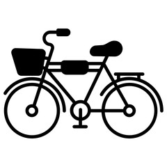 Obraz premium Bicycle glyph and line vector illustration