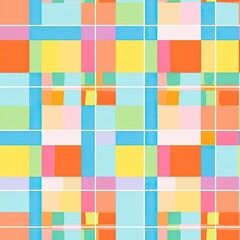 Fototapeta na wymiar Multicolored Squares and Rectangles Seamless Pattern