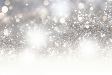 Glittery vintage lights background in silver and white.