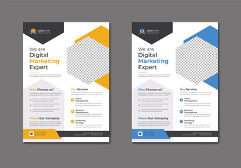 Obraz premium Vector digital marketing agency and corporate business flyer template