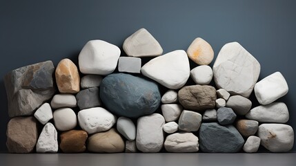 A collection of neatly arranged and colorful stones. generative AI