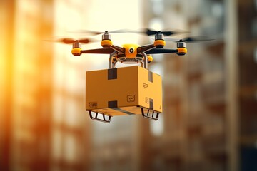 Remote aircraft, secure aerial package drone delivery, safety regulations effective traffic management. Beyond Visual Line of Sight (BVLOS) route infrastructure ports automated aerial delivery drone.