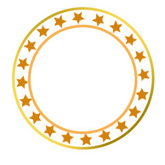 frame made of stars on transparent background 