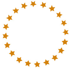 frame made of stars on transparent background 