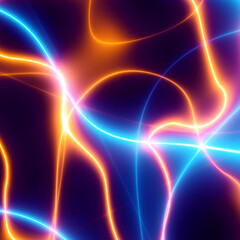Bright glowing multidimensional plasma force field. Abstract glowing background