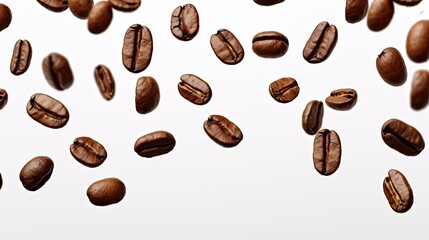 Obraz premium Airborne Coffee Beans. Generative AI