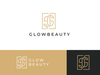 Professional letter G flower monoline logo