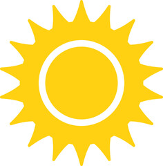 Vector cartoon sun icon. Shining light rays. Summer Isolated vector illustration.