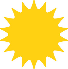 Vector cartoon sun icon. Shining light rays. Summer Isolated vector illustration.