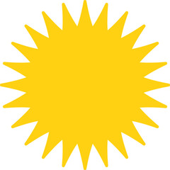 Vector cartoon sun icon. Shining light rays. Summer Isolated vector illustration.