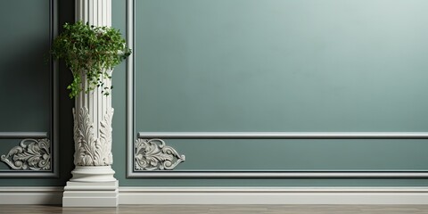 Decorate the wall with a classic column pedestal.
